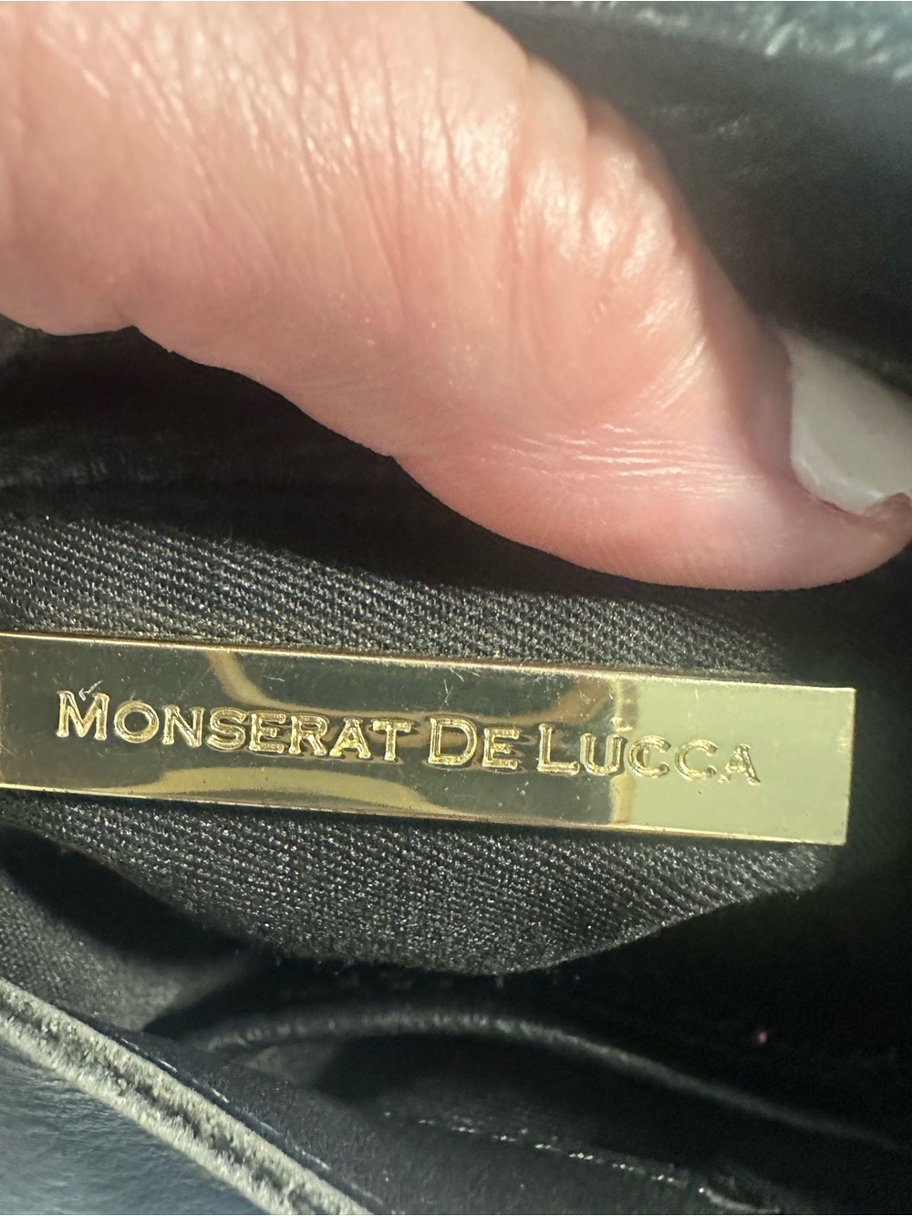 Monserat De Lucca Black Pebbled Leather Crossbody with Tassels - Picture 4 of 9